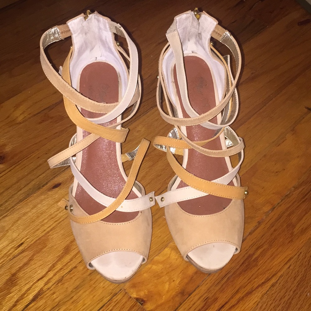 Matt Bernson Platform Stacked Strapped Heels
